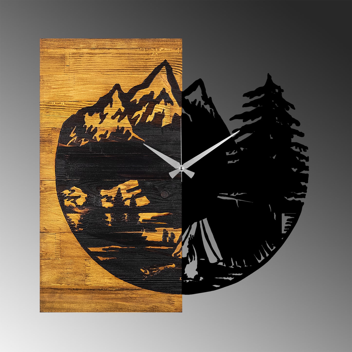 Ukrasni drveni zidni sat, Wooden Clock 19