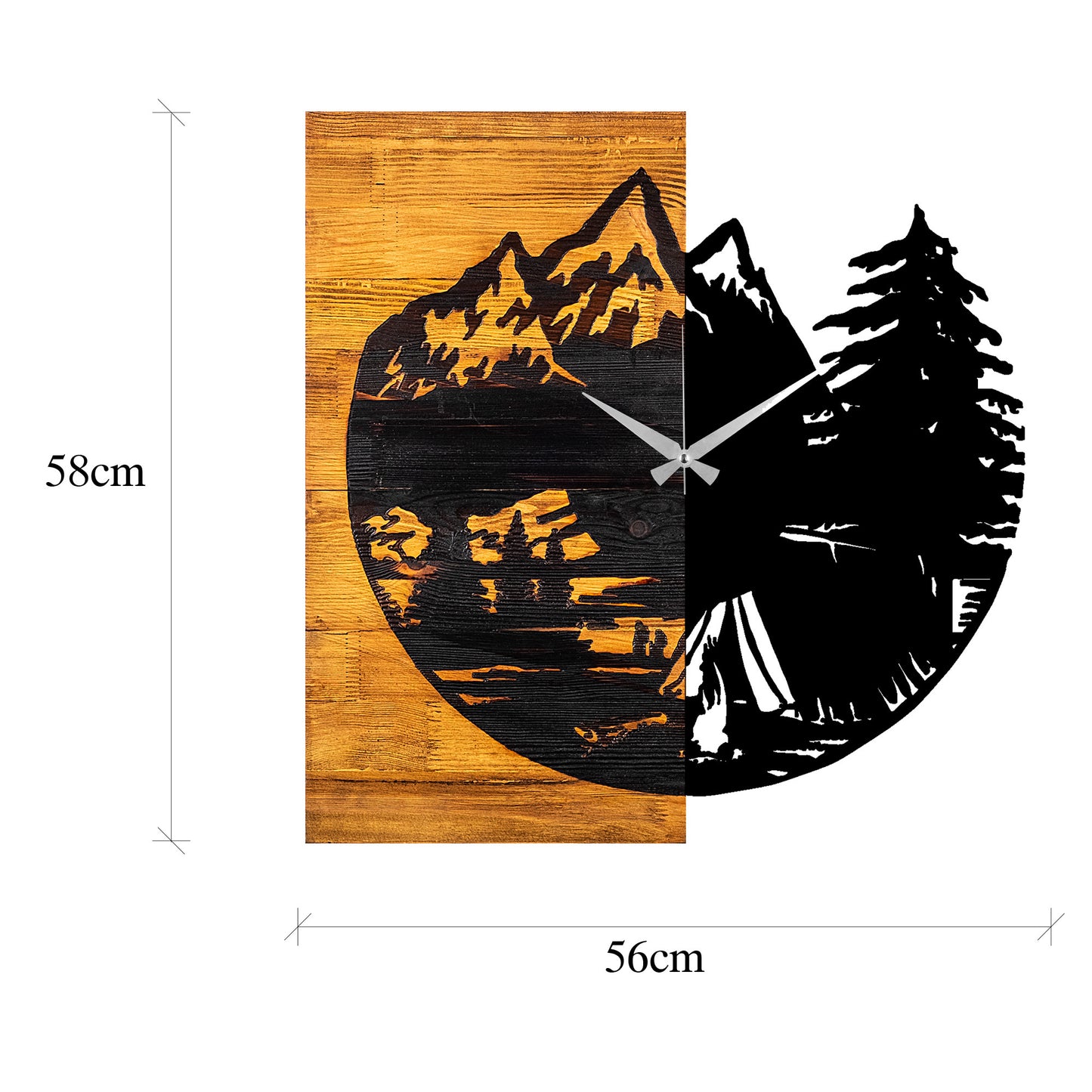 Ukrasni drveni zidni sat, Wooden Clock 19