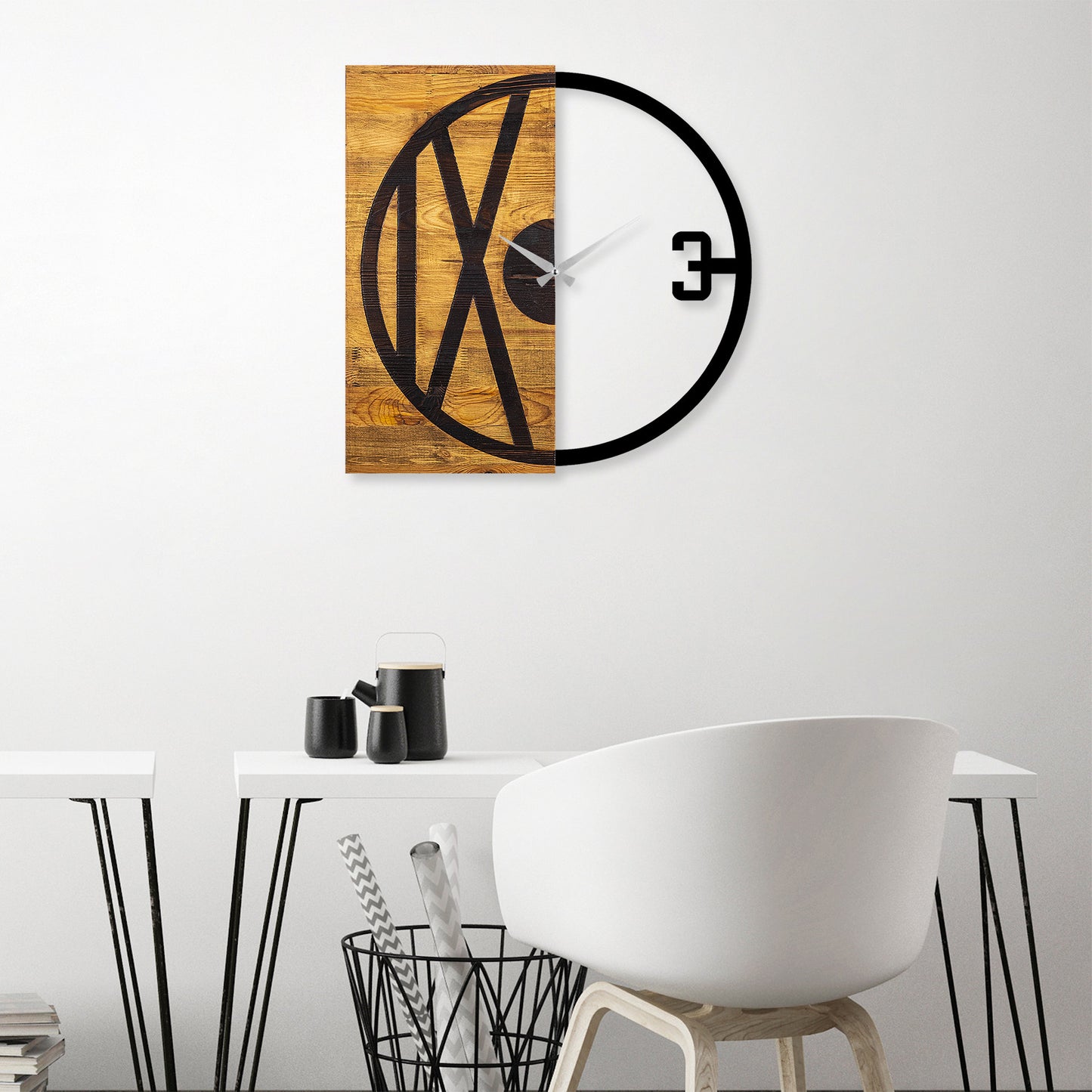 Ukrasni drveni zidni sat, Wooden Clock 24