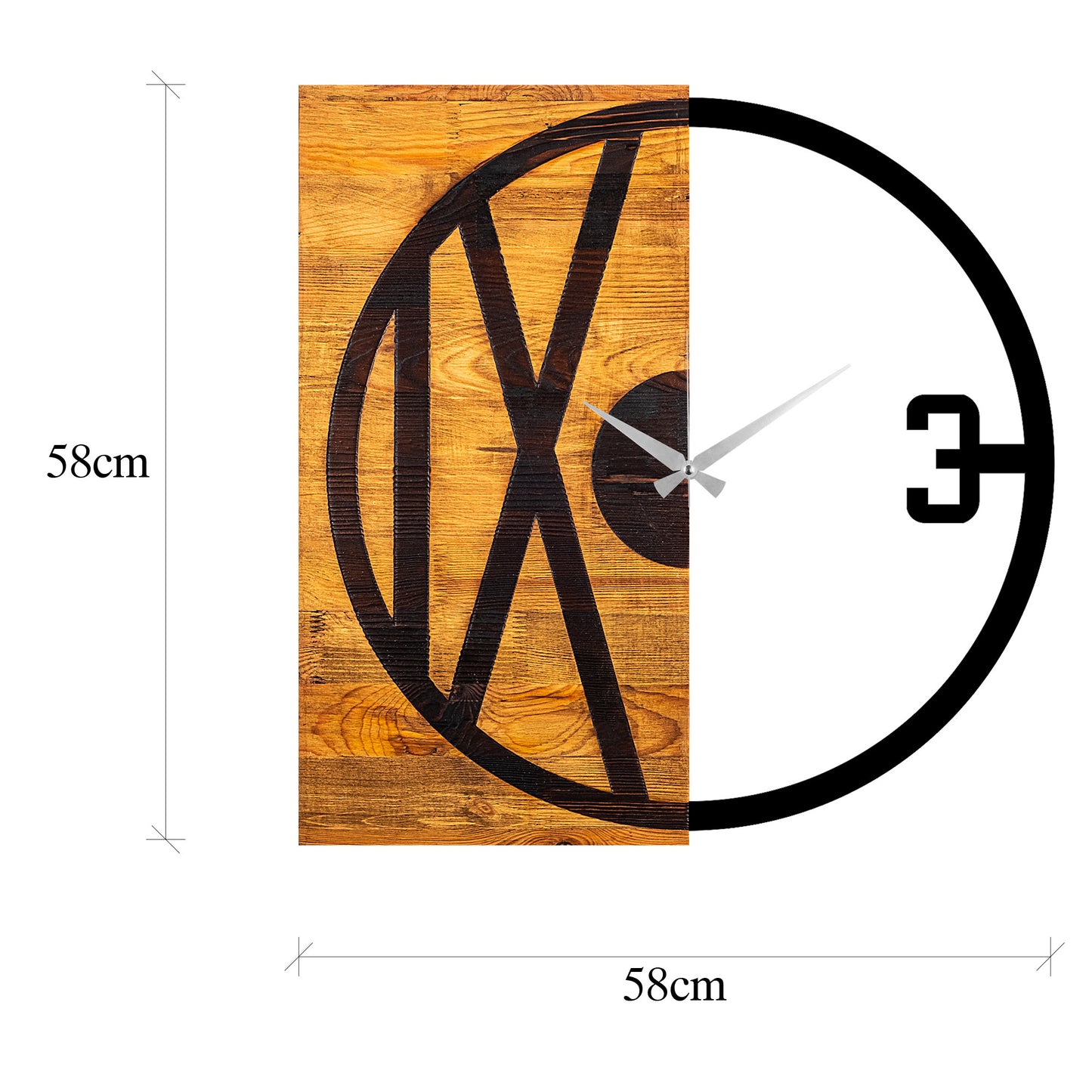 Ukrasni drveni zidni sat, Wooden Clock 24