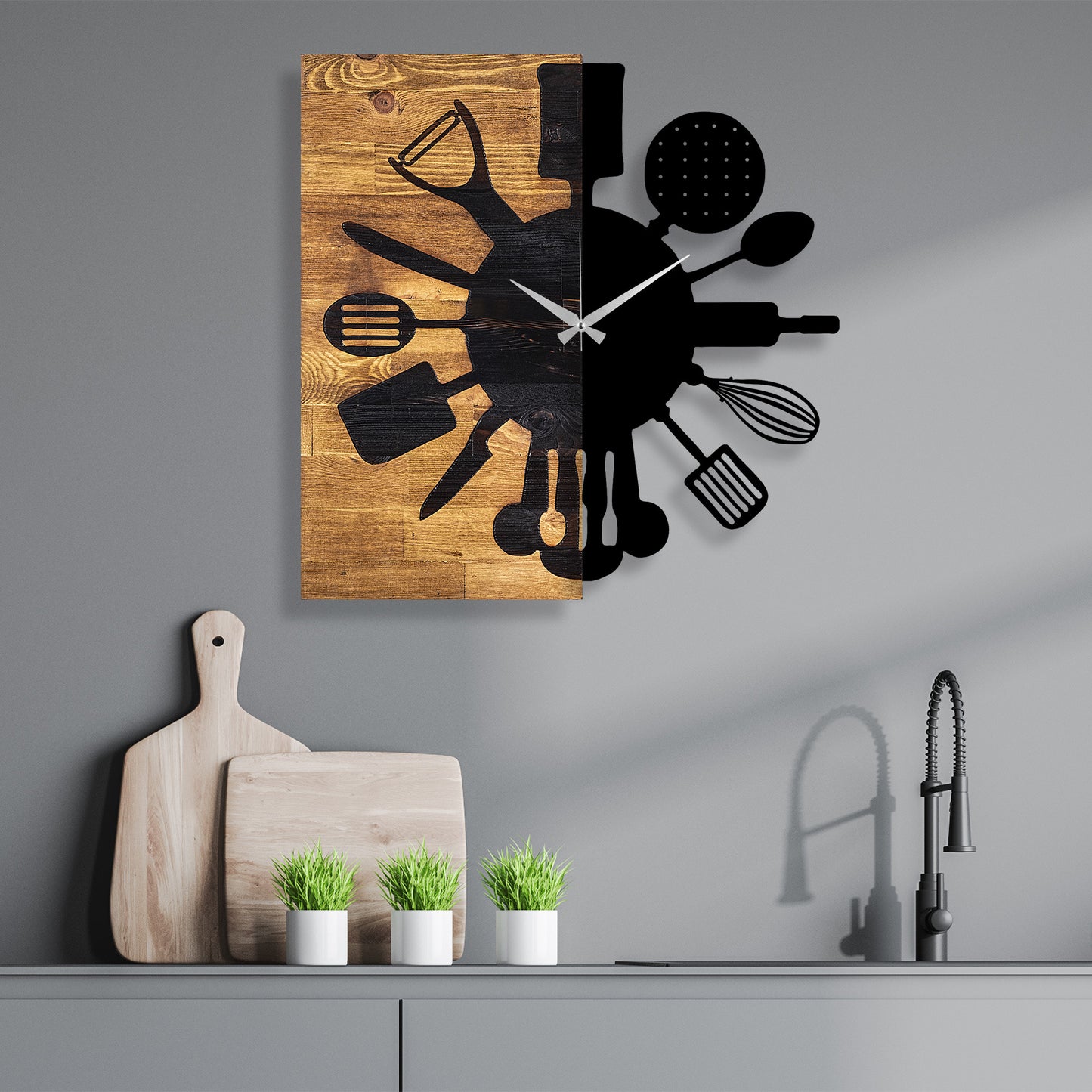 Ukrasni drveni zidni sat, Wooden Clock 32