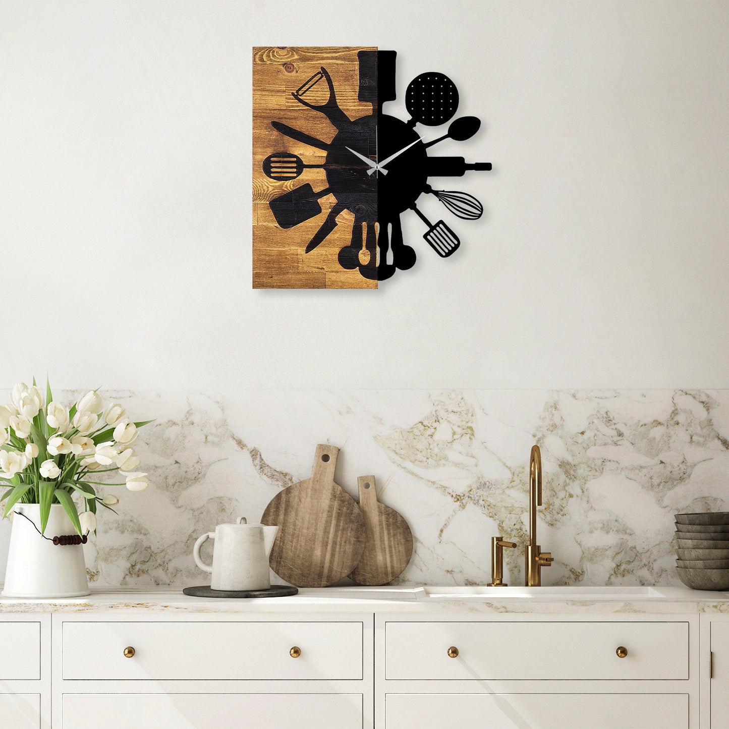 Ukrasni drveni zidni sat, Wooden Clock 32
