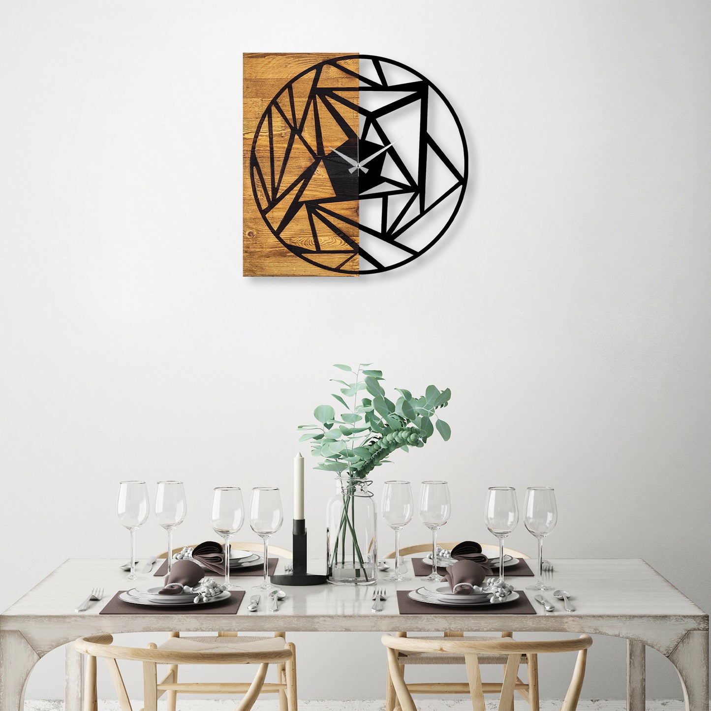 Ukrasni drveni zidni sat, Wooden Clock 36