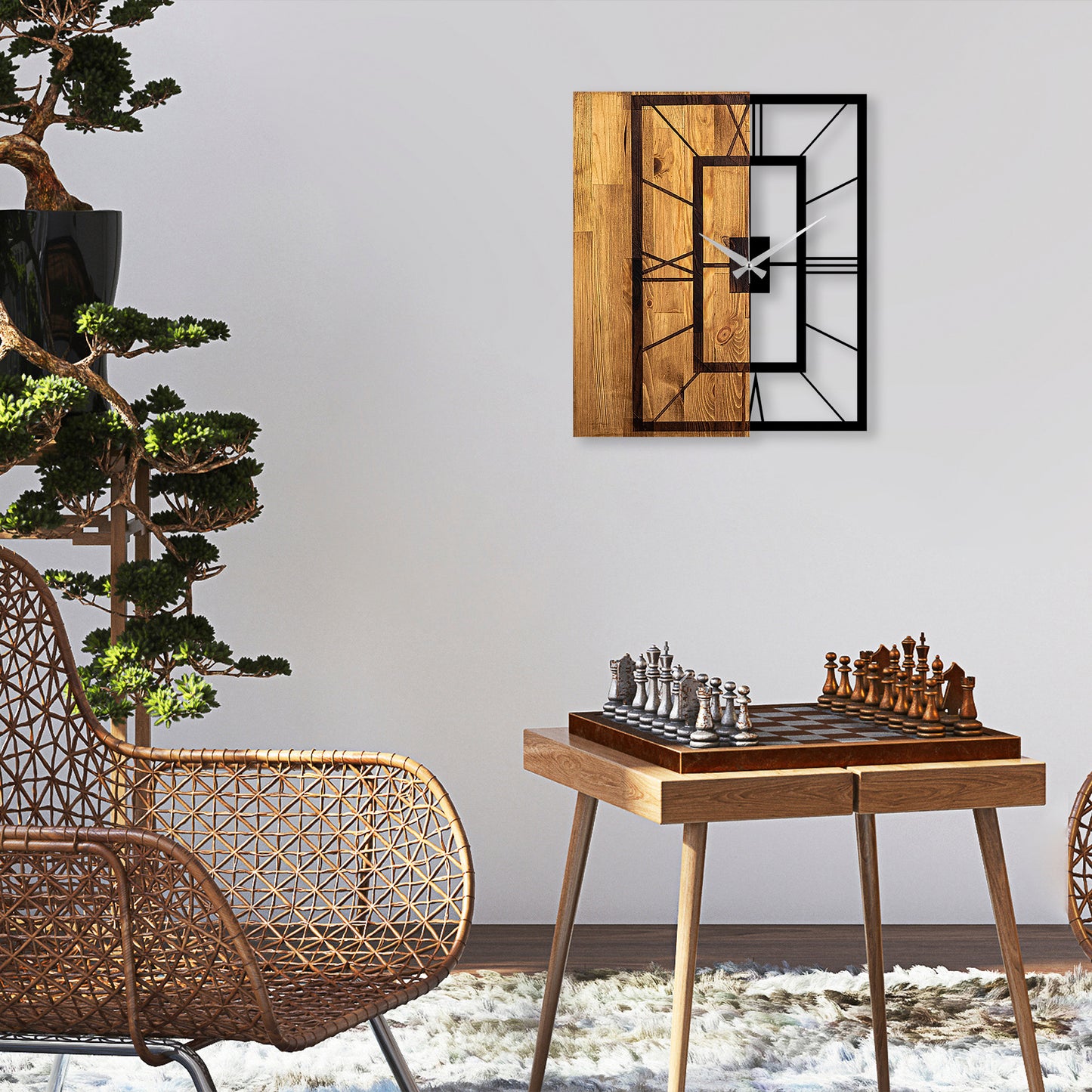 Ukrasni drveni zidni sat, Wooden Clock 37
