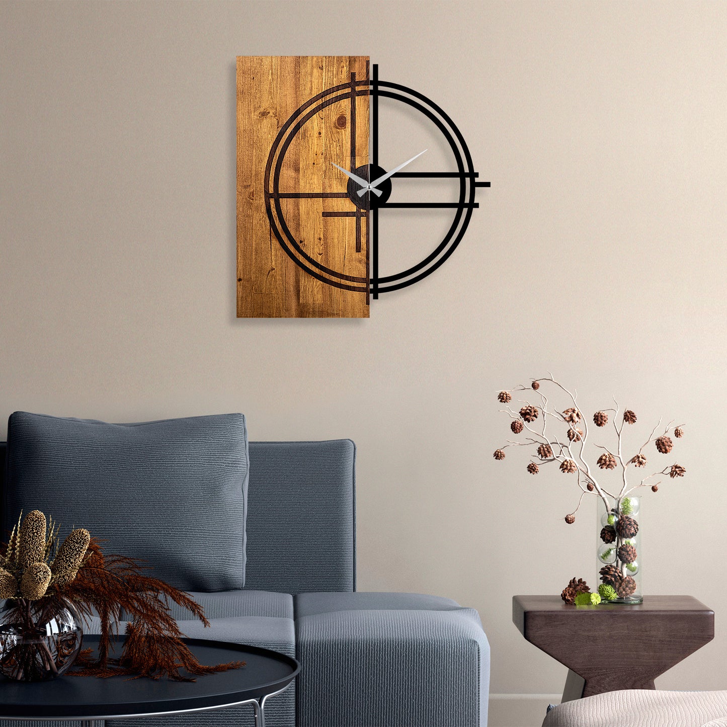 Ukrasni drveni zidni sat, Wooden Clock 38