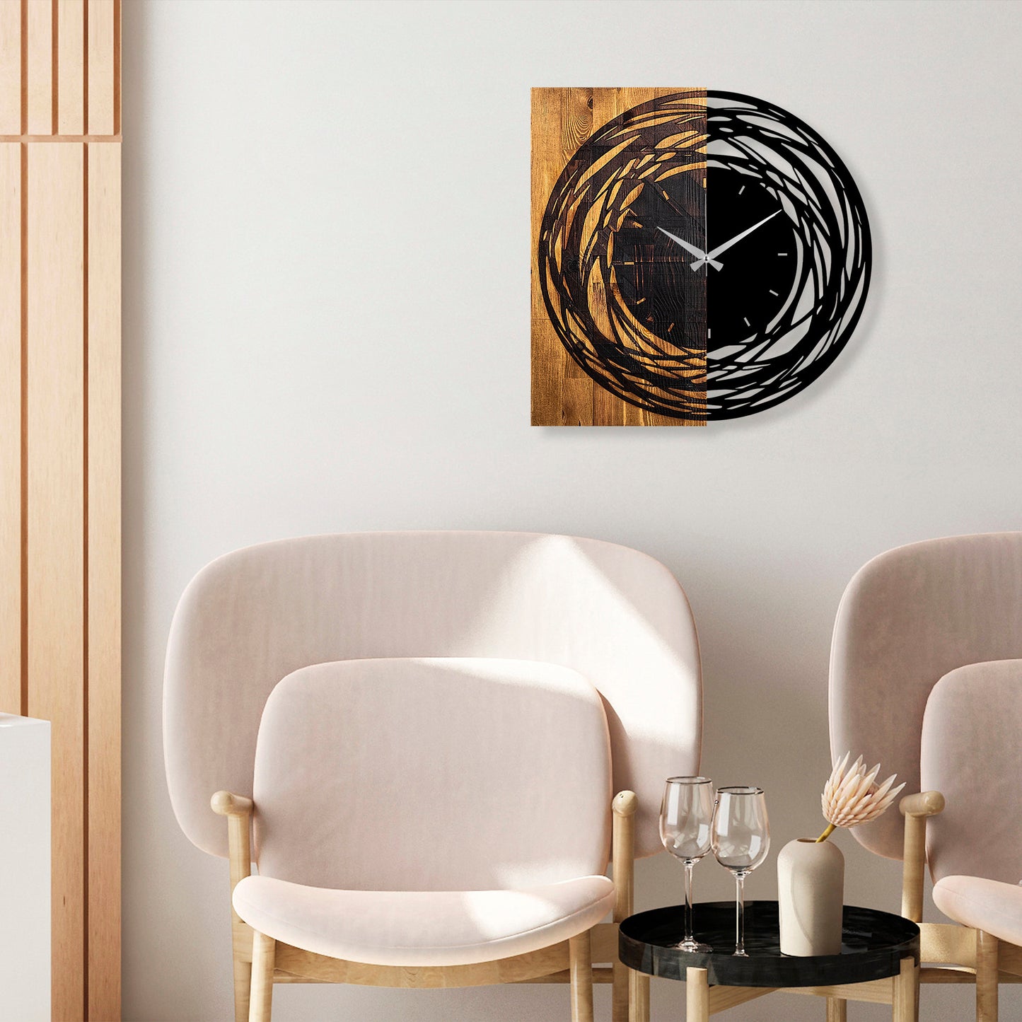 Ukrasni drveni zidni sat, Wooden Clock 39