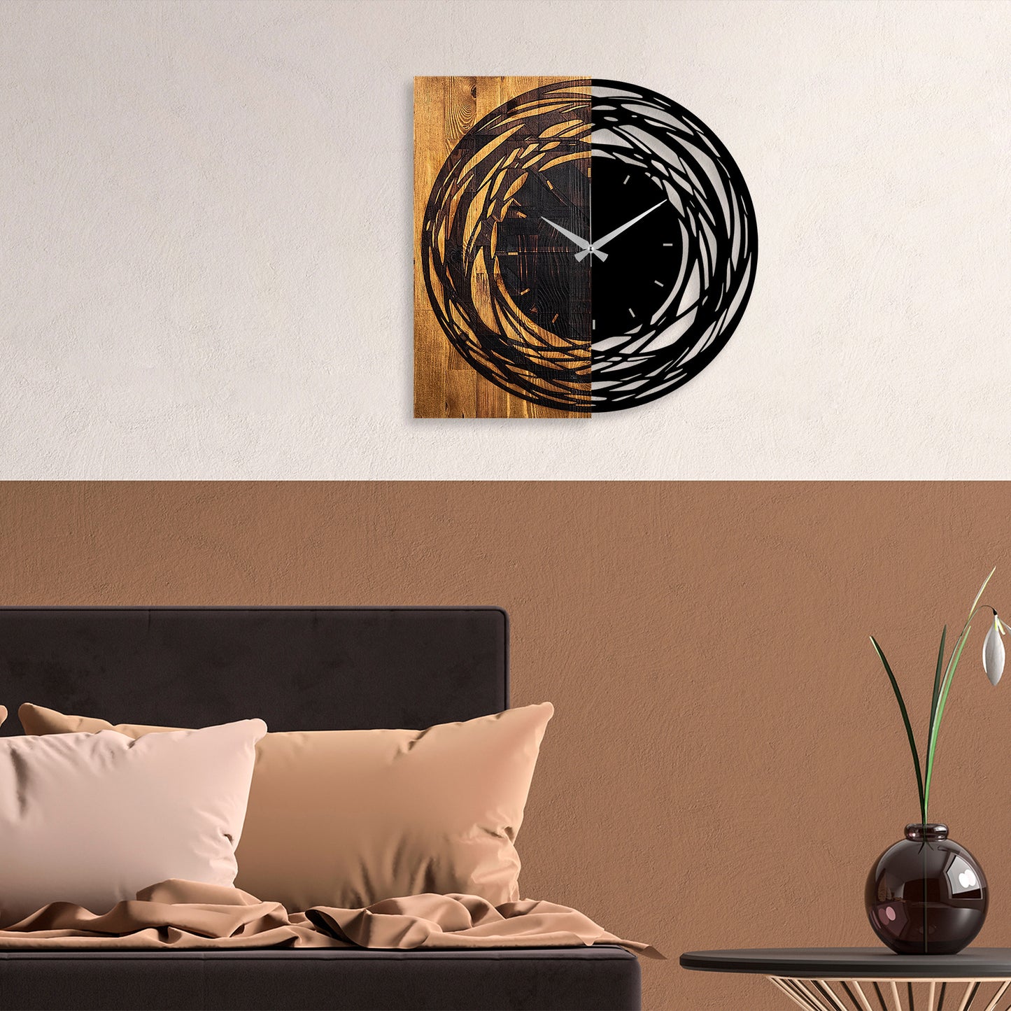 Ukrasni drveni zidni sat, Wooden Clock 39