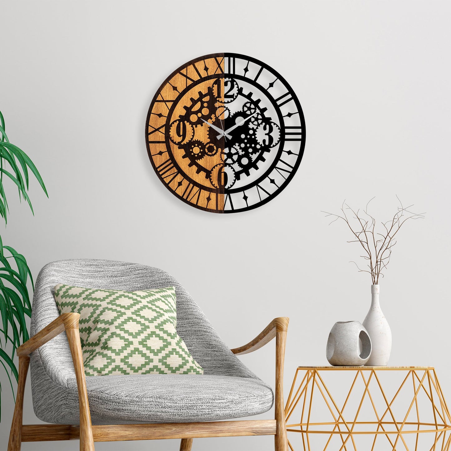 Ukrasni drveni zidni sat, Wooden Clock - 59