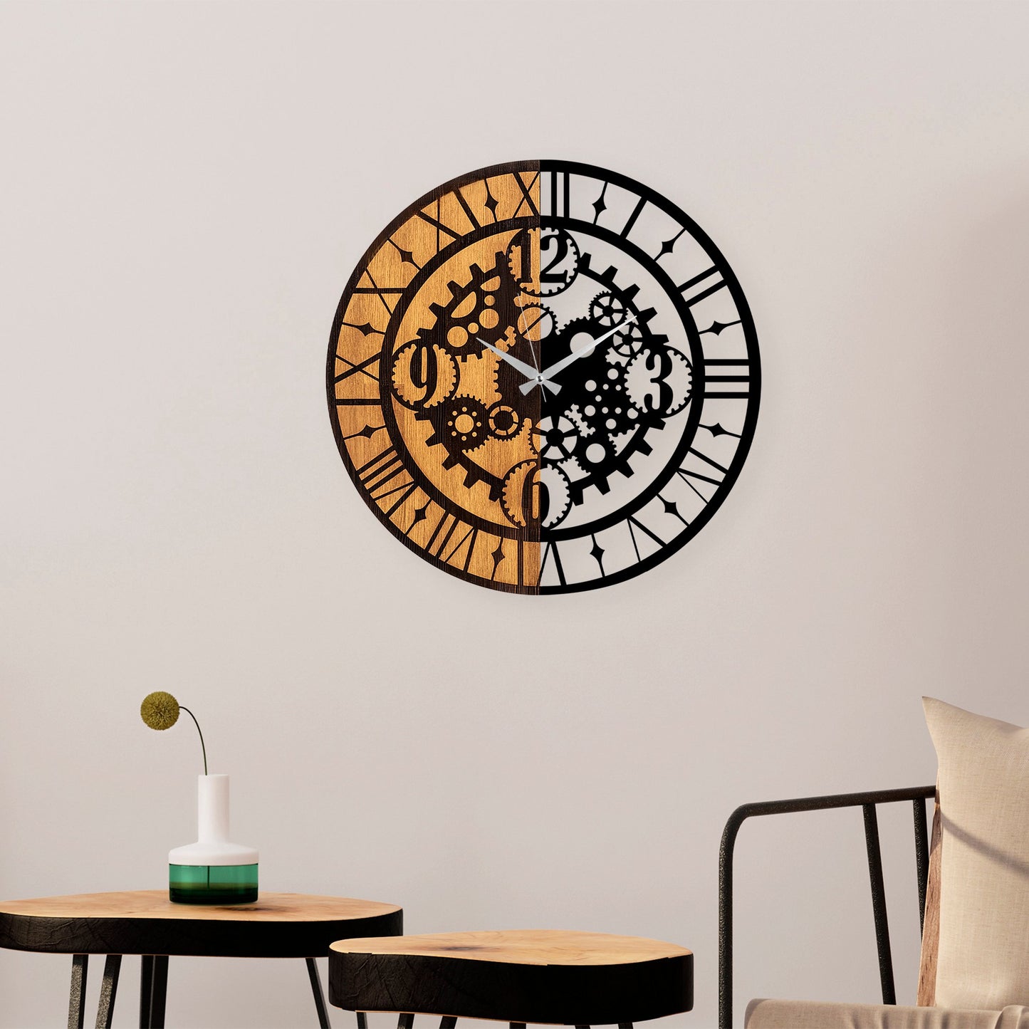 Ukrasni drveni zidni sat, Wooden Clock - 59