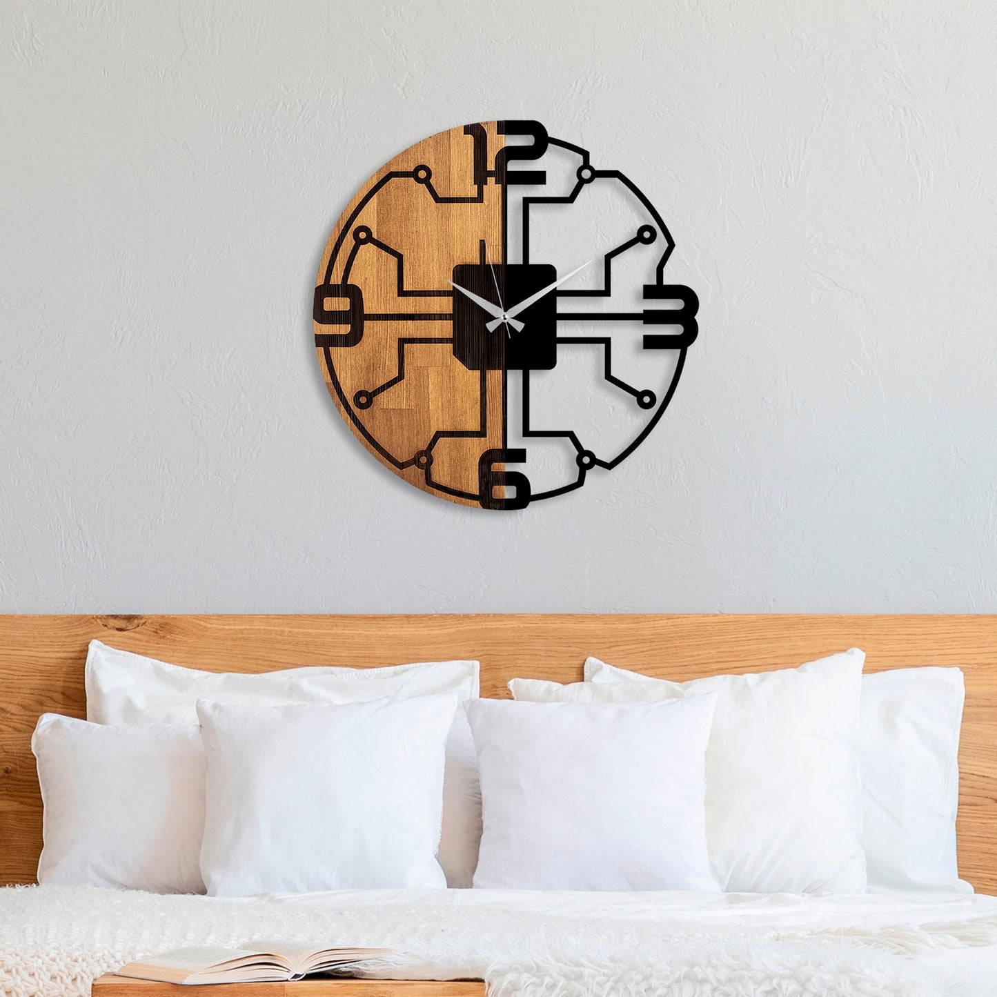 Ukrasni drveni zidni sat, Wooden Clock - 61