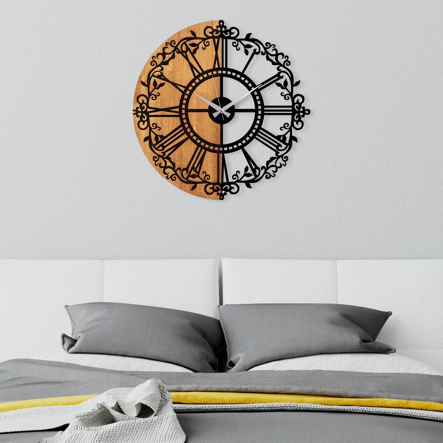 Ukrasni drveni zidni sat, Wooden Clock - 63
