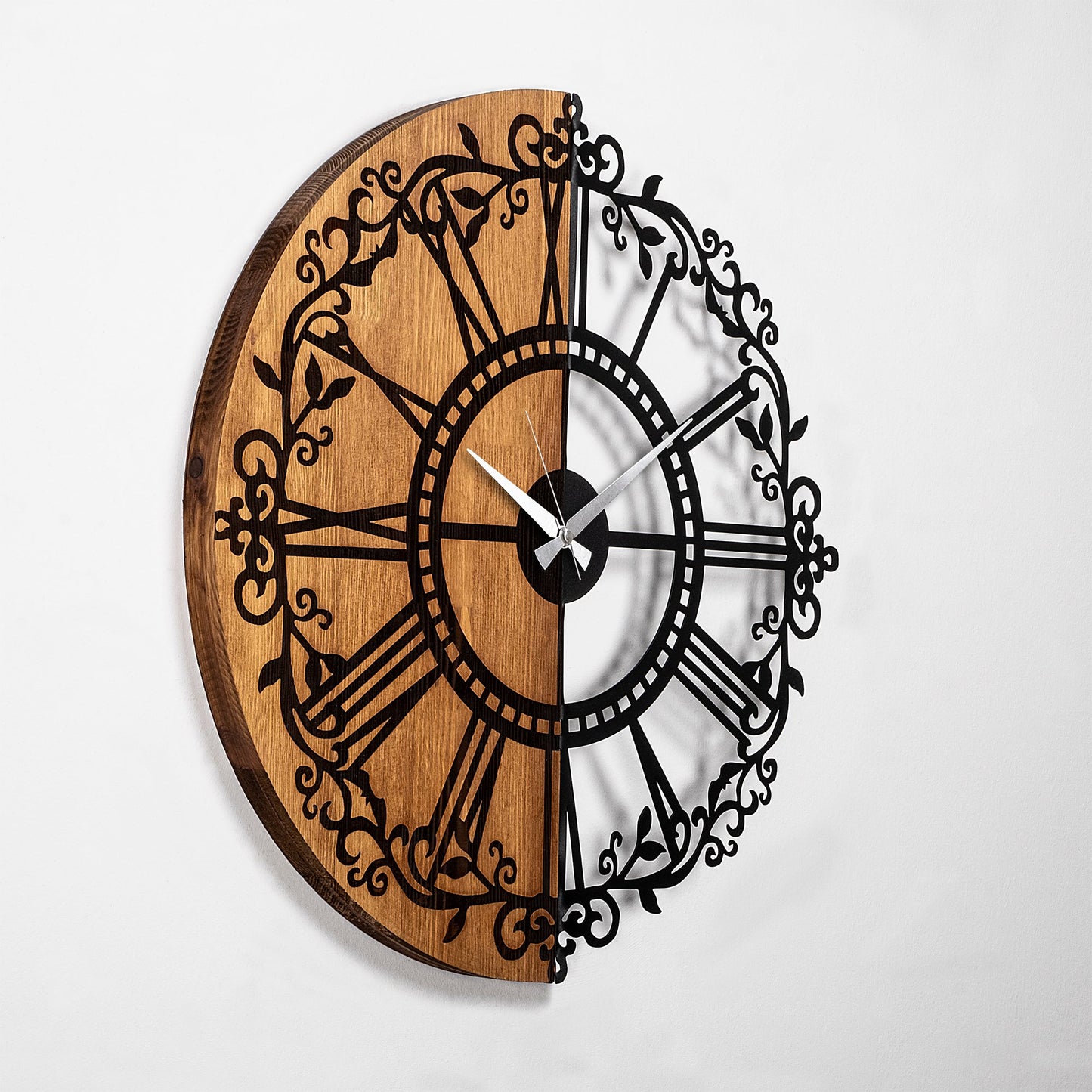 Ukrasni drveni zidni sat, Wooden Clock - 63