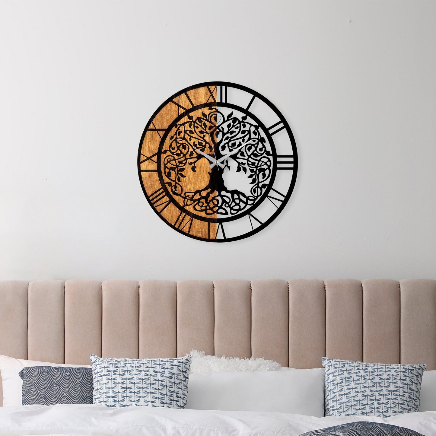Ukrasni drveni zidni sat, Wooden Clock - 64