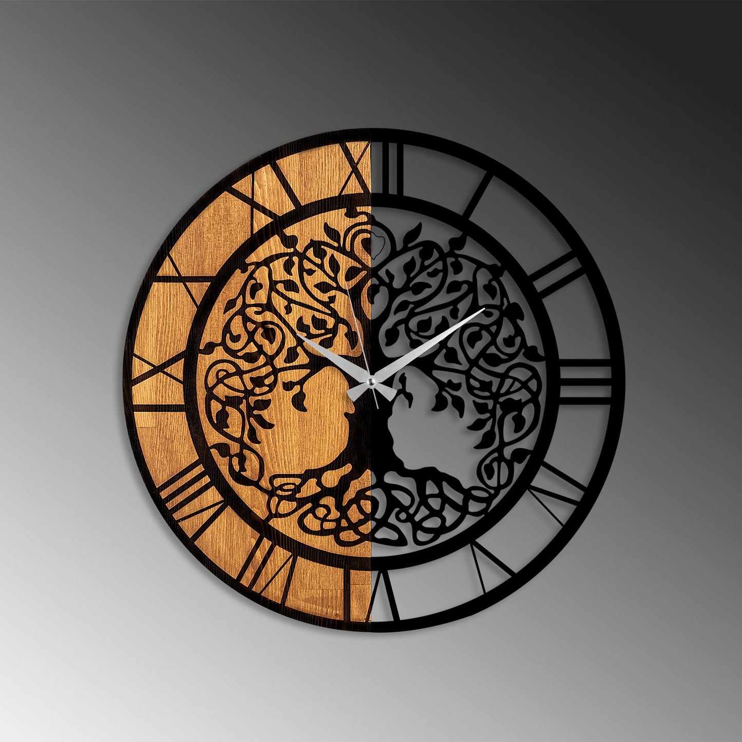 Ukrasni drveni zidni sat, Wooden Clock - 64