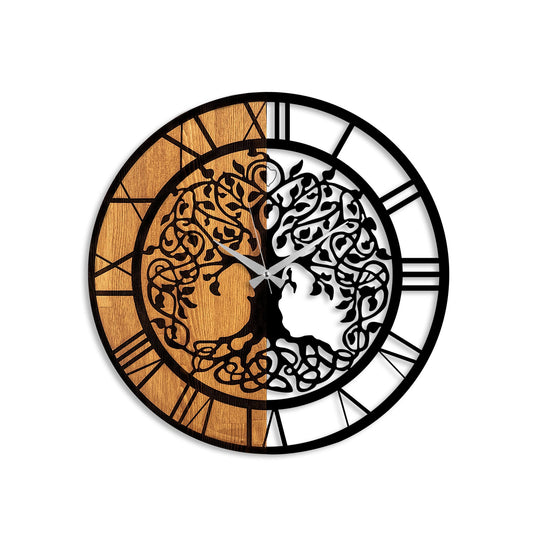 Ukrasni drveni zidni sat, Wooden Clock - 64