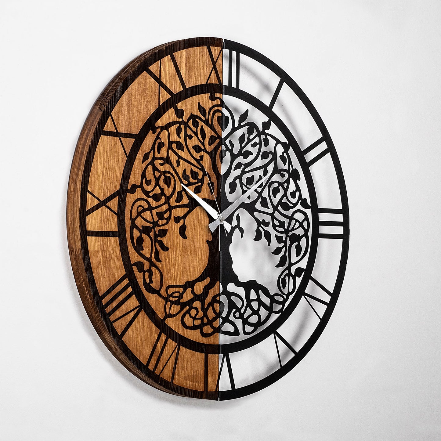Ukrasni drveni zidni sat, Wooden Clock - 64