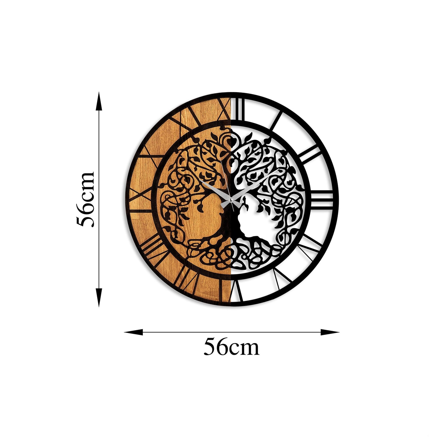 Ukrasni drveni zidni sat, Wooden Clock - 64