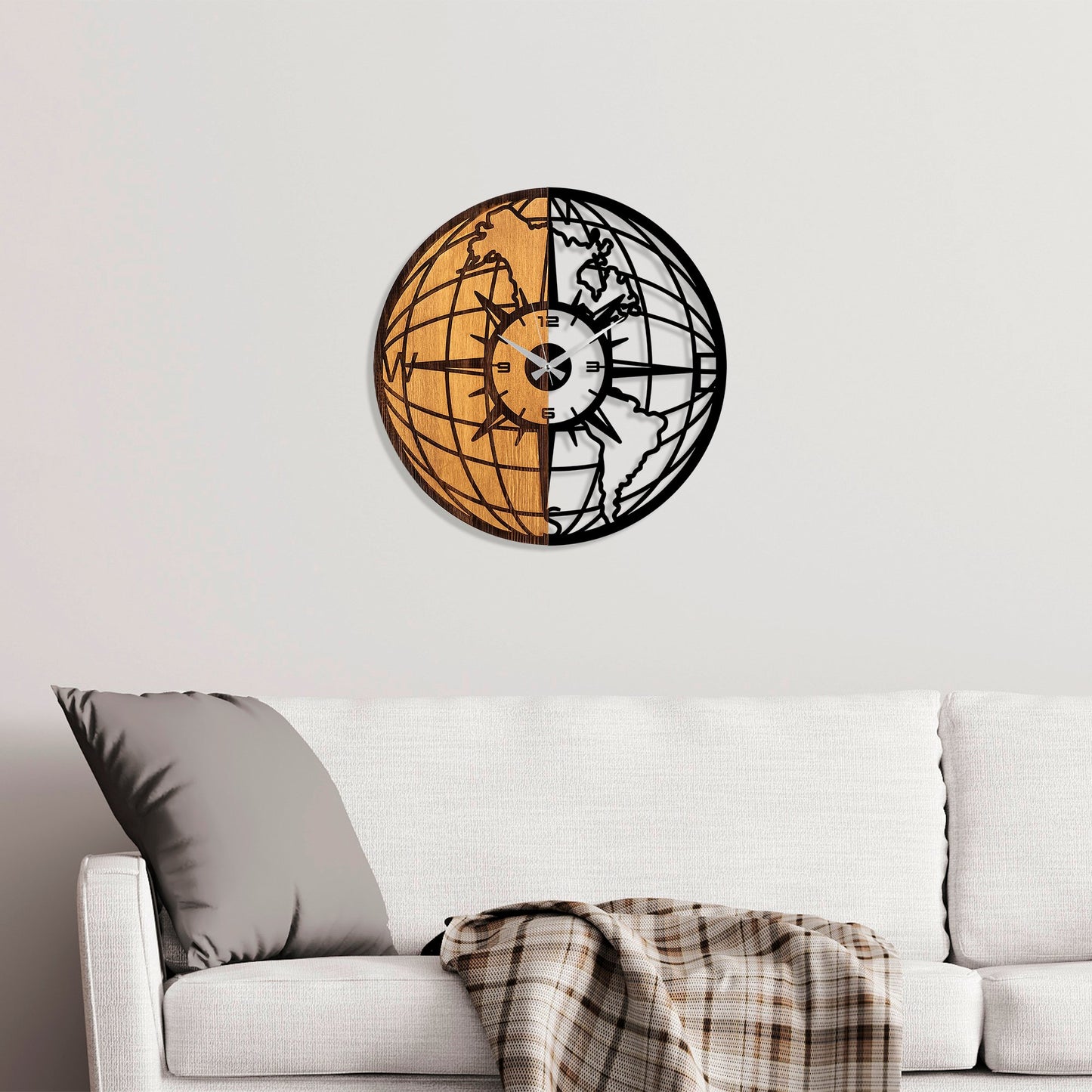 Ukrasni drveni zidni sat, Wooden Clock - 70