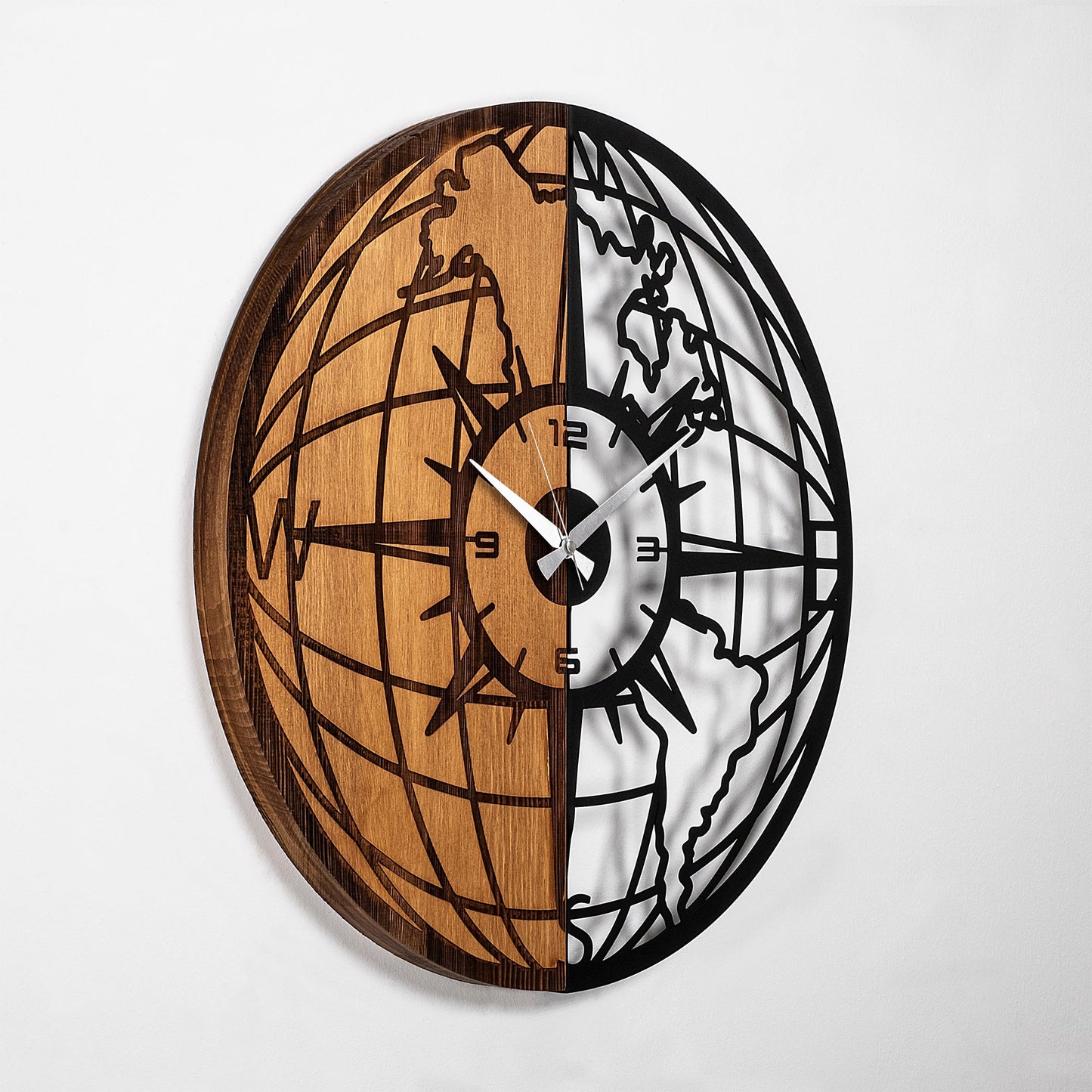 Ukrasni drveni zidni sat, Wooden Clock - 70