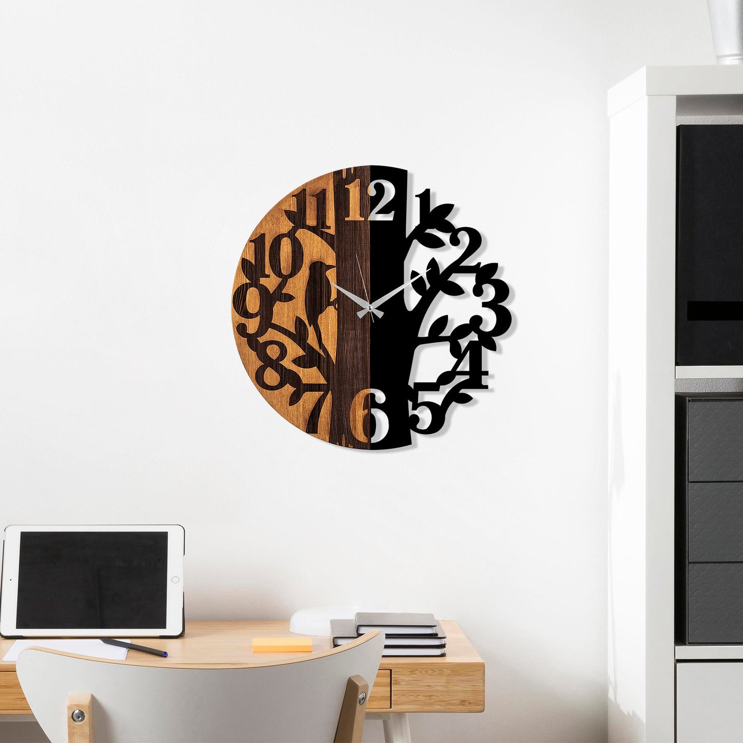 Ukrasni drveni zidni sat, Wooden Clock - 71