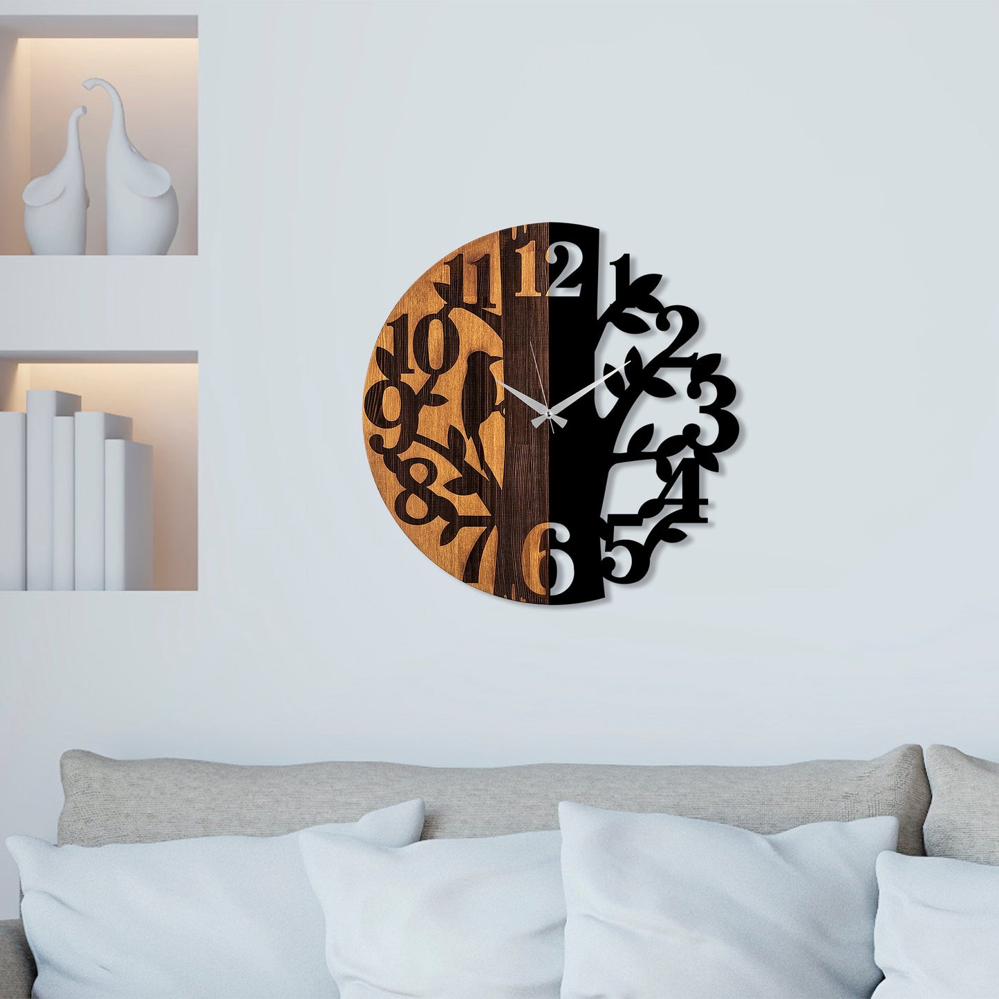Ukrasni drveni zidni sat, Wooden Clock - 71
