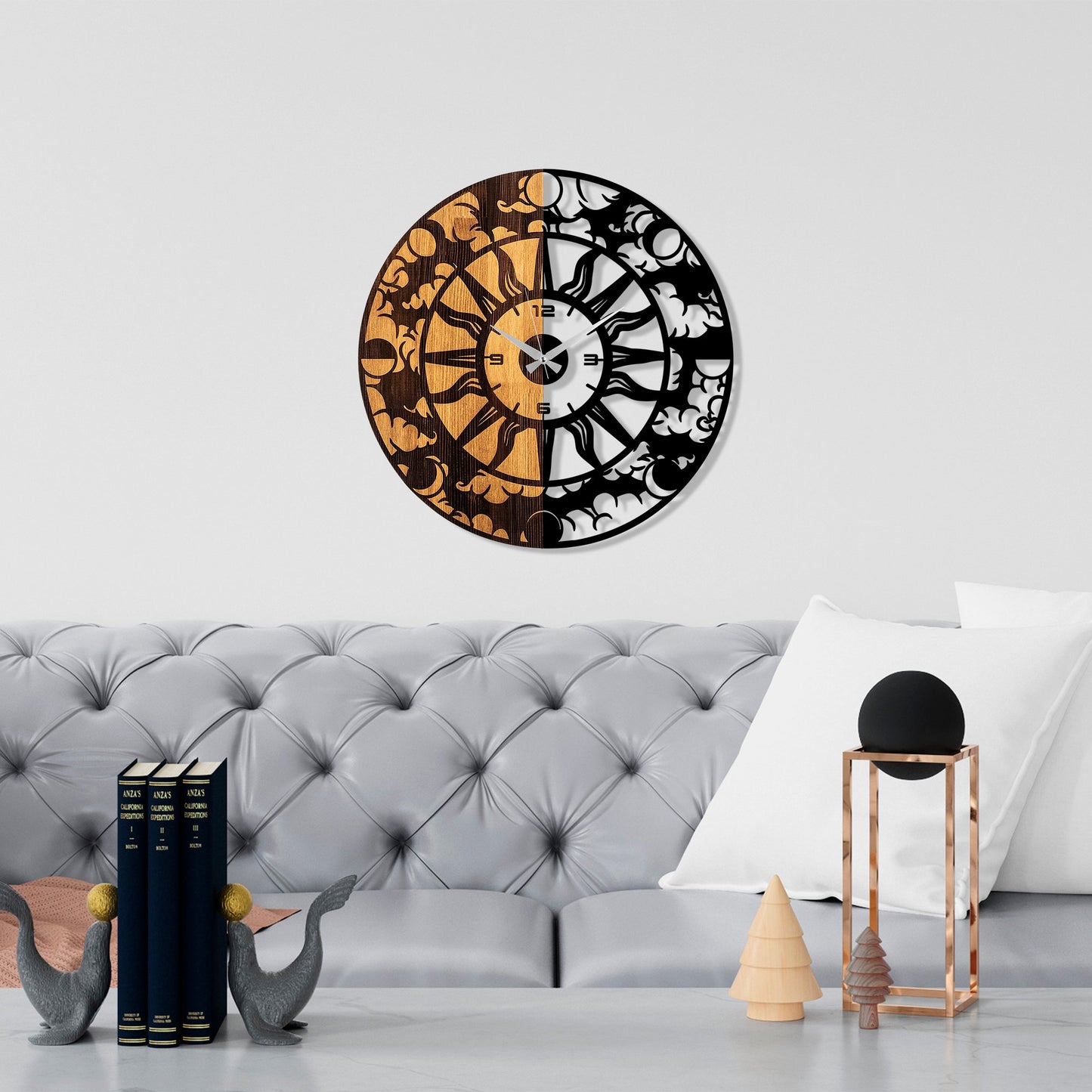 Ukrasni drveni zidni sat, Wooden Clock - 74