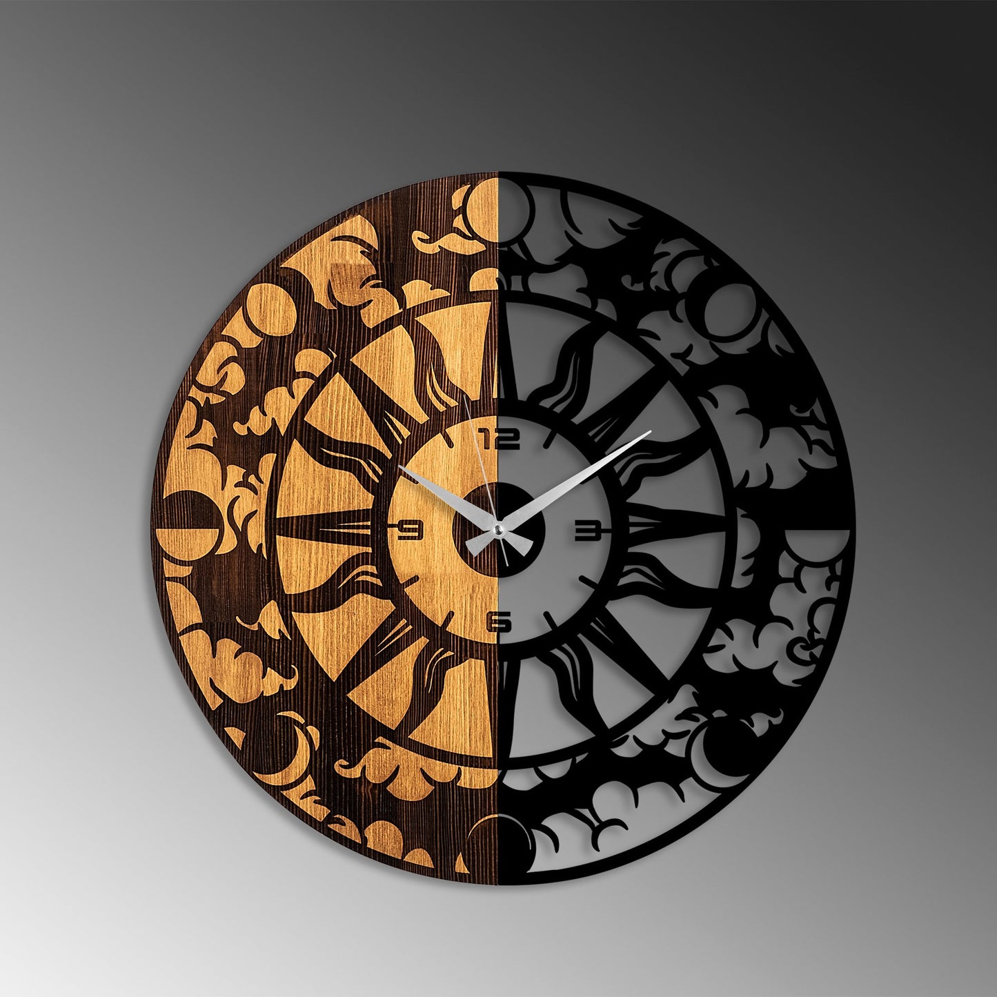 Ukrasni drveni zidni sat, Wooden Clock - 74