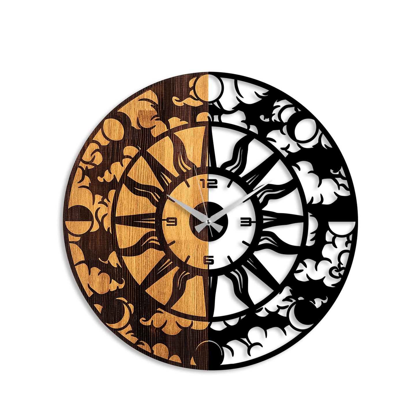 Ukrasni drveni zidni sat, Wooden Clock - 74
