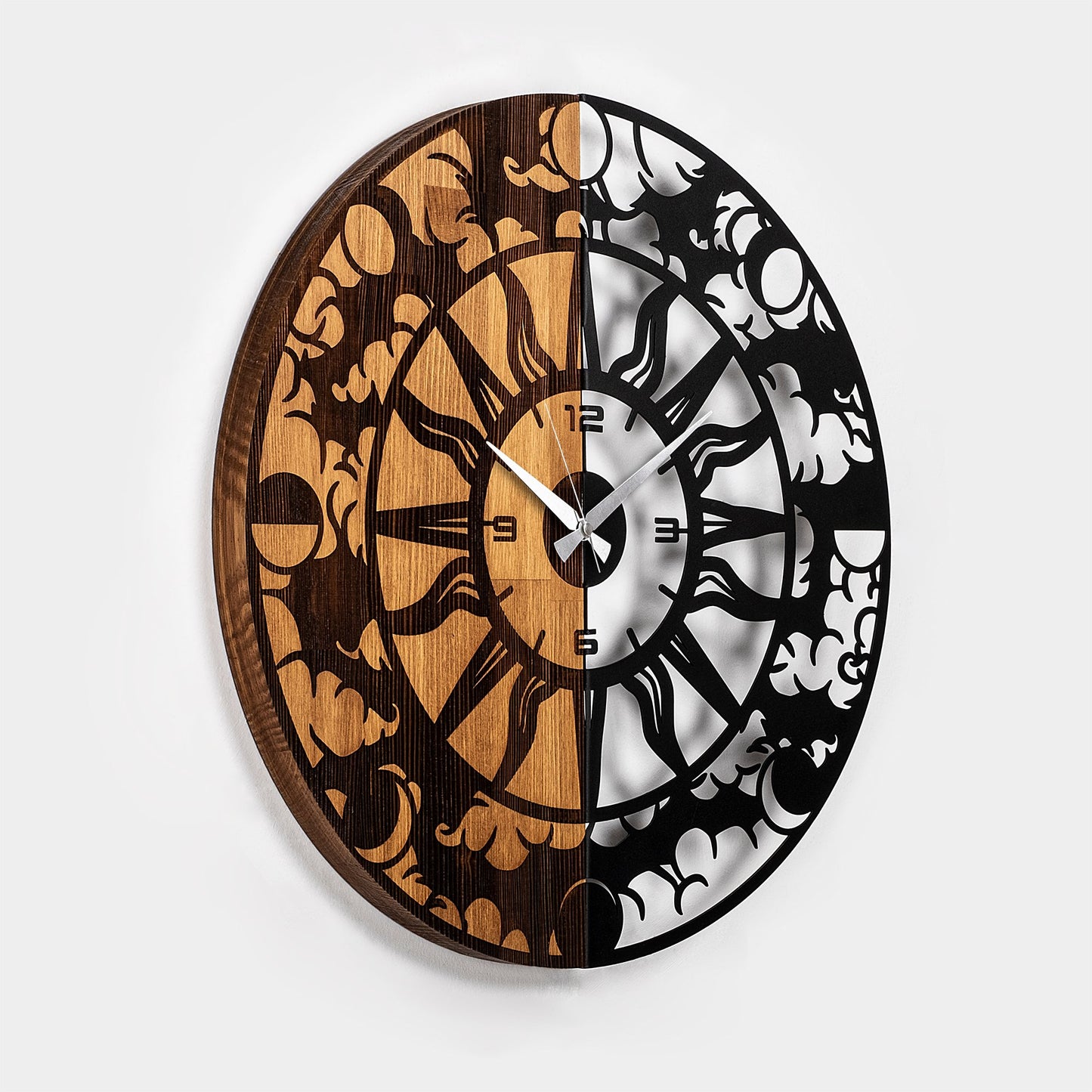 Ukrasni drveni zidni sat, Wooden Clock - 74