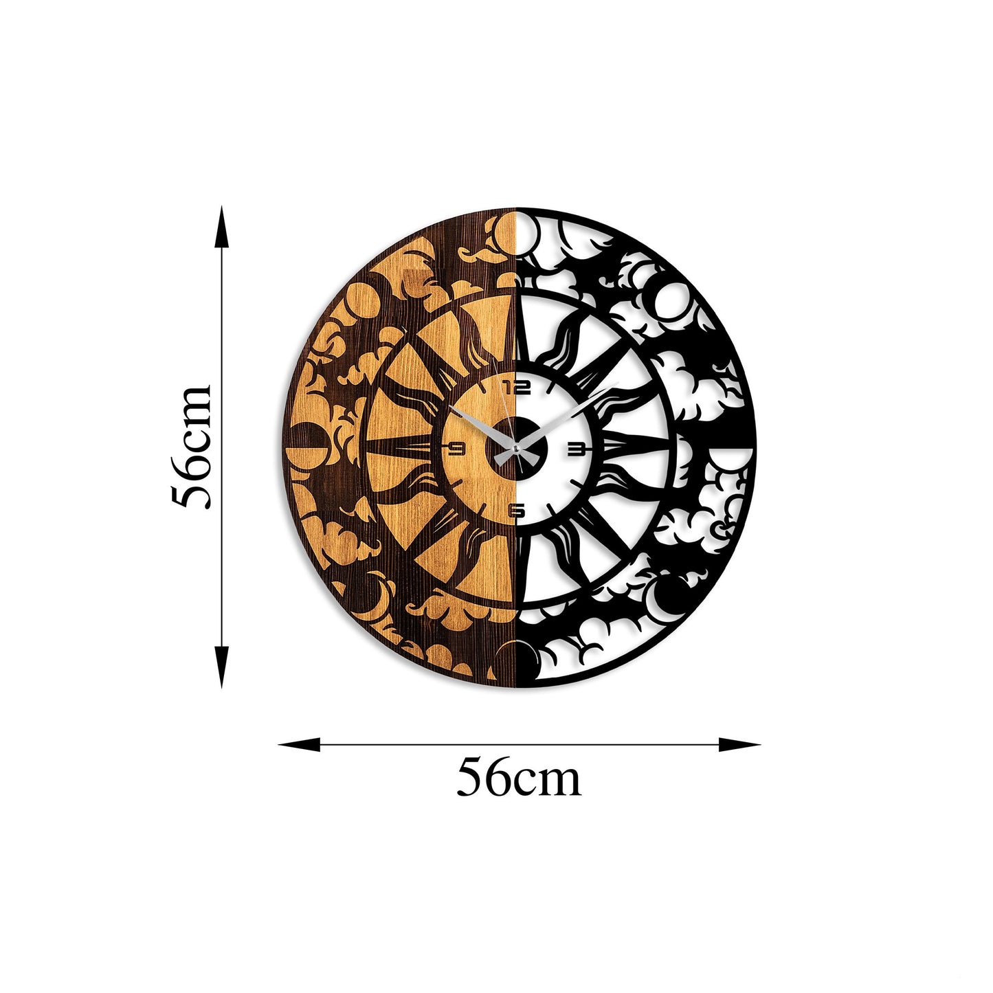 Ukrasni drveni zidni sat, Wooden Clock - 74