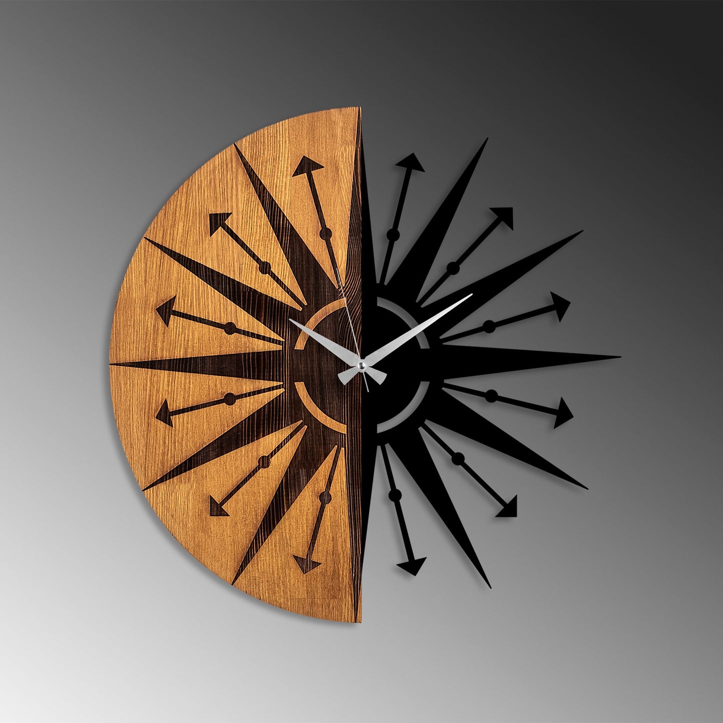 Ukrasni drveni zidni sat, Wooden Clock - 75