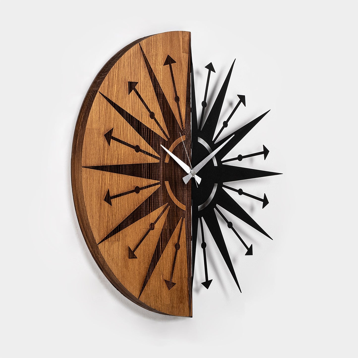 Ukrasni drveni zidni sat, Wooden Clock - 75