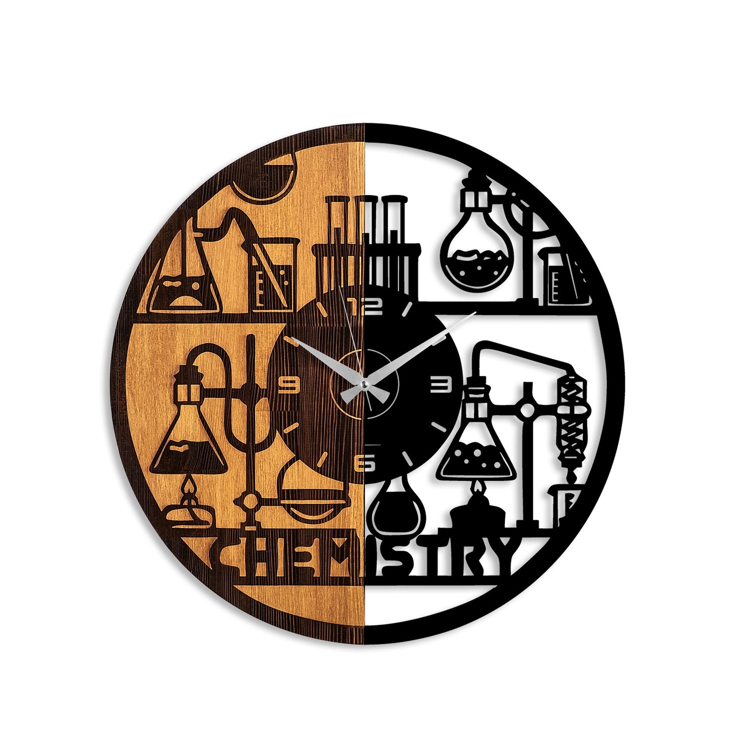 Ukrasni drveni zidni sat, Wooden Clock - 76
