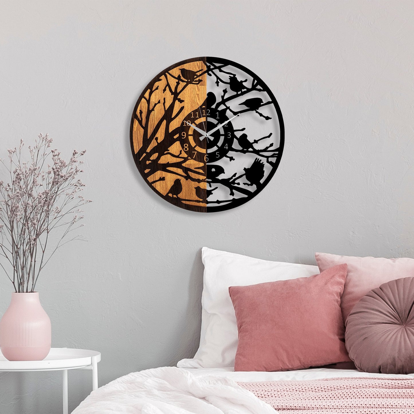 Ukrasni drveni zidni sat, Wooden Clock - 79
