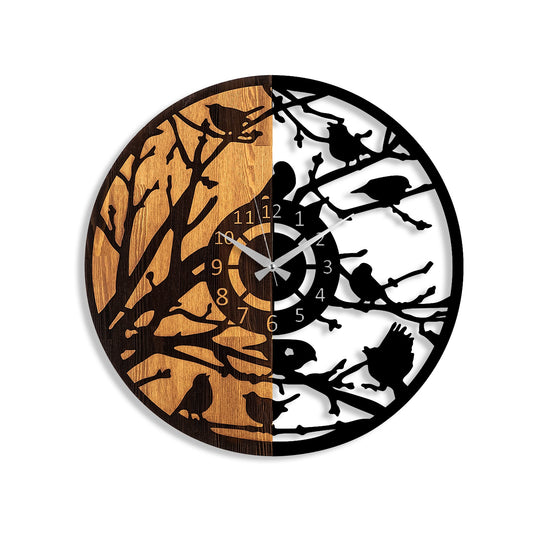 Ukrasni drveni zidni sat, Wooden Clock - 79