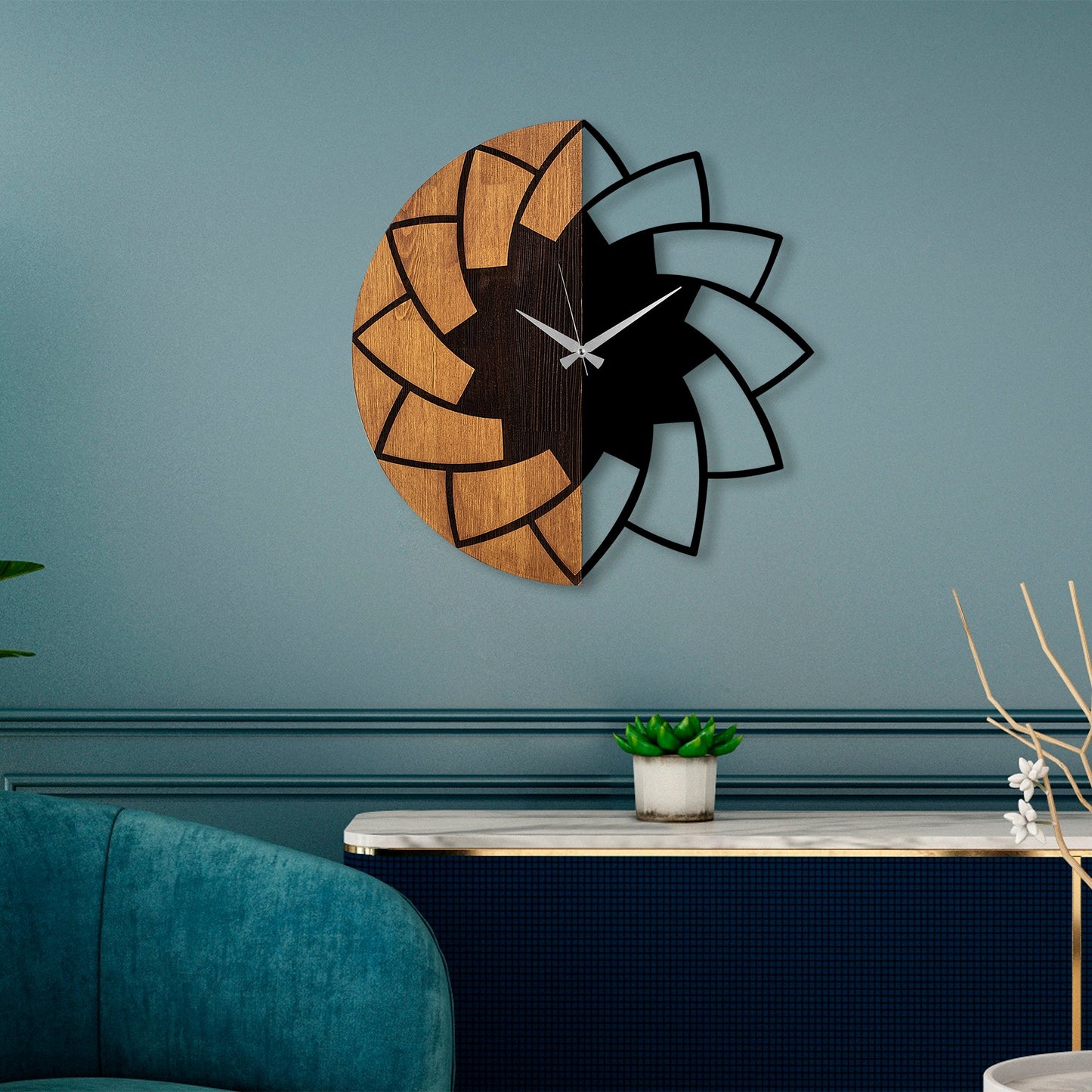 Ukrasni drveni zidni sat, Wooden Clock - 80