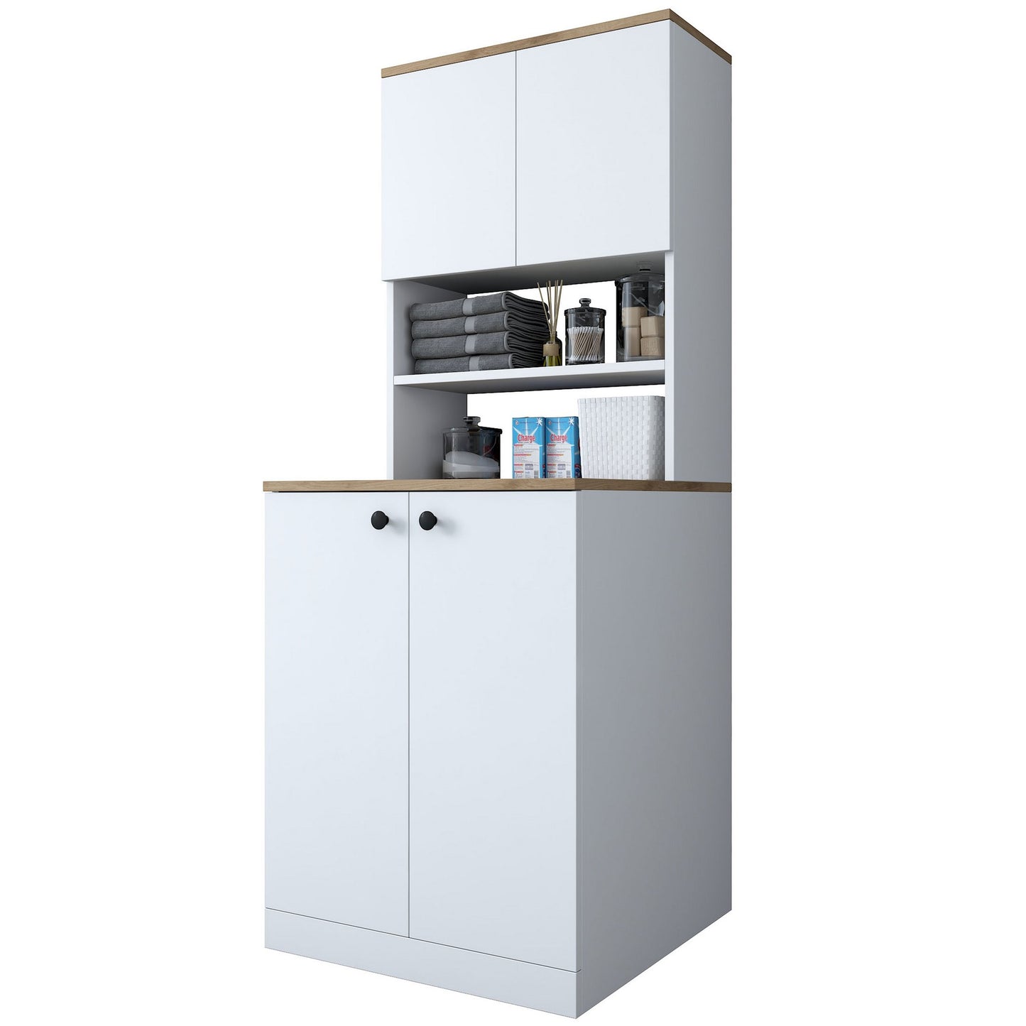 Ormar za perilicu rublja, Bijela boja Orah, KD102 - 2160 - Walnut