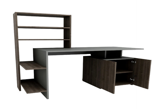 Studijski stol, Melis - Walnut, Anthracite