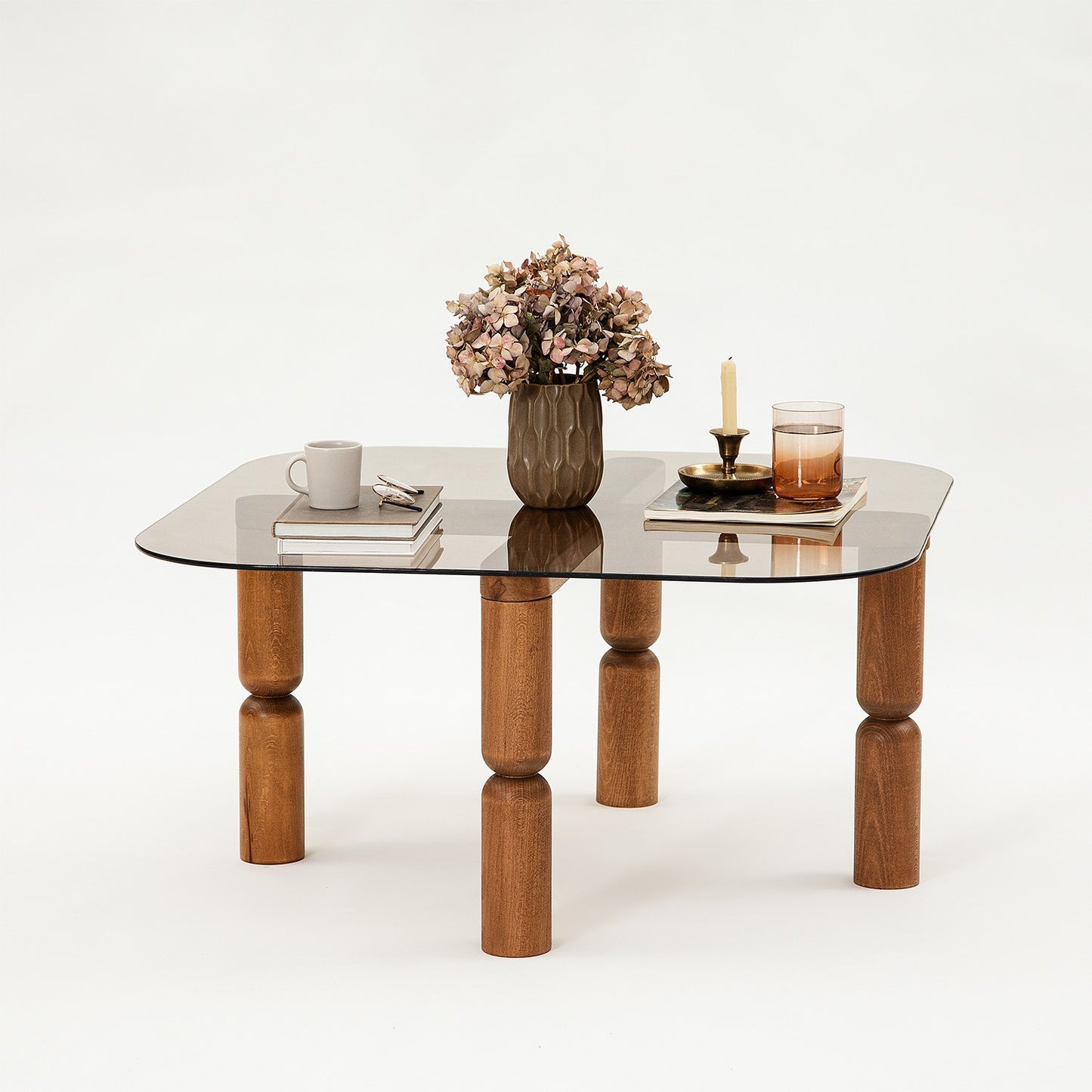 Stolić za kavu, Kei - Walnut, Bronze