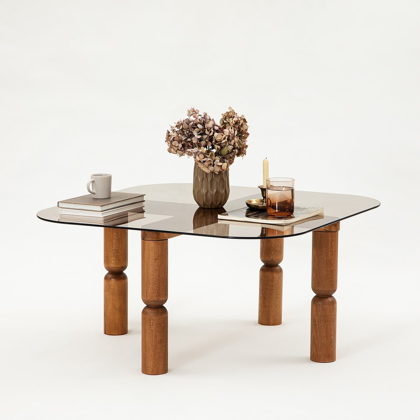Stolić za kavu, Kei - Walnut, Bronze