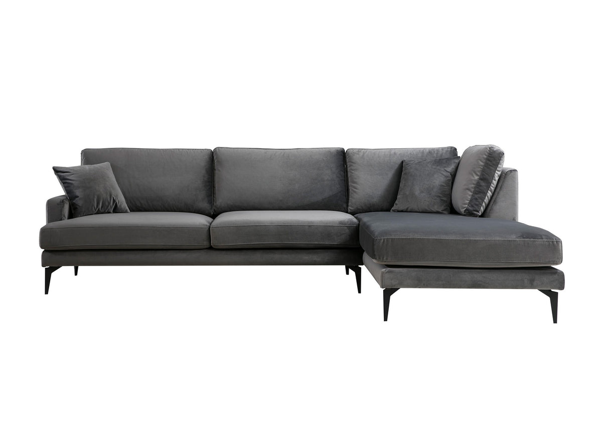 Kutna garnitura PAPIRA, antracit, desni kut, Papira Corner Right (L3+Chl) - Anthracite