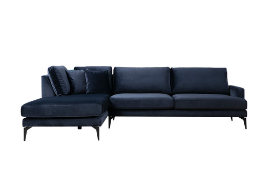 Kutna garnitura PAPIRA, mornarsko plava, lijevi kut, Papira Corner Left (Chl+3R) - Navy Blue