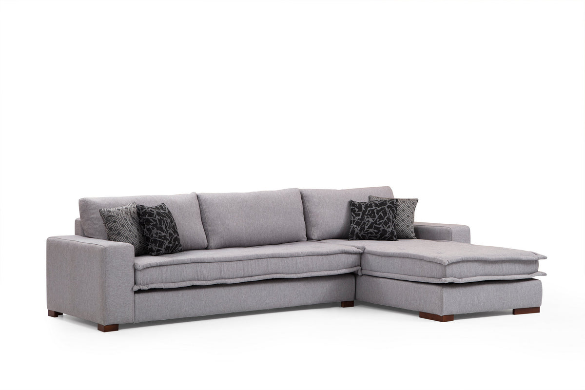 Kutna garnitura, LENA, lijeva, siva, Lena Corner Right ( L3+Chl ) - Light Grey