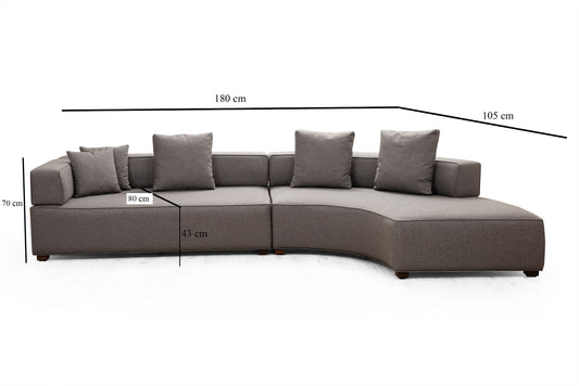 Kutna garnitura, GONDOL, siva, Gondol-1 (L3-CHL) - Grey