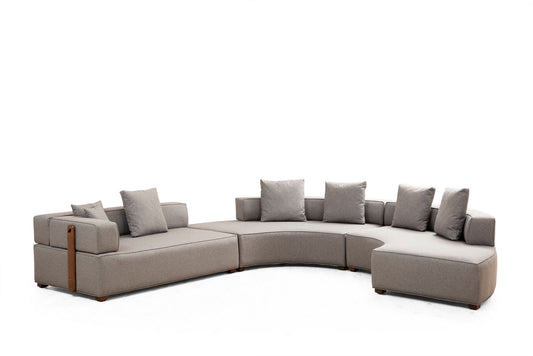 Kutna garnitura GONDOL-4, siva, Gondol-4 (CHL-SOL-CHL-SAĞ-3R) - Grey