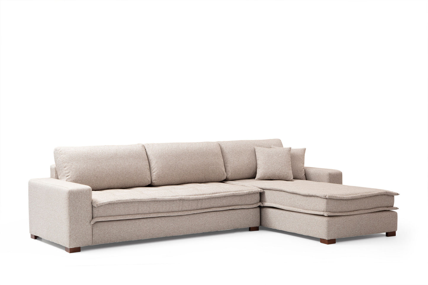 Kutna garnitura, LENA, desna, boja pijeska, Lena Corner (L3-CHL) - Sand Beige