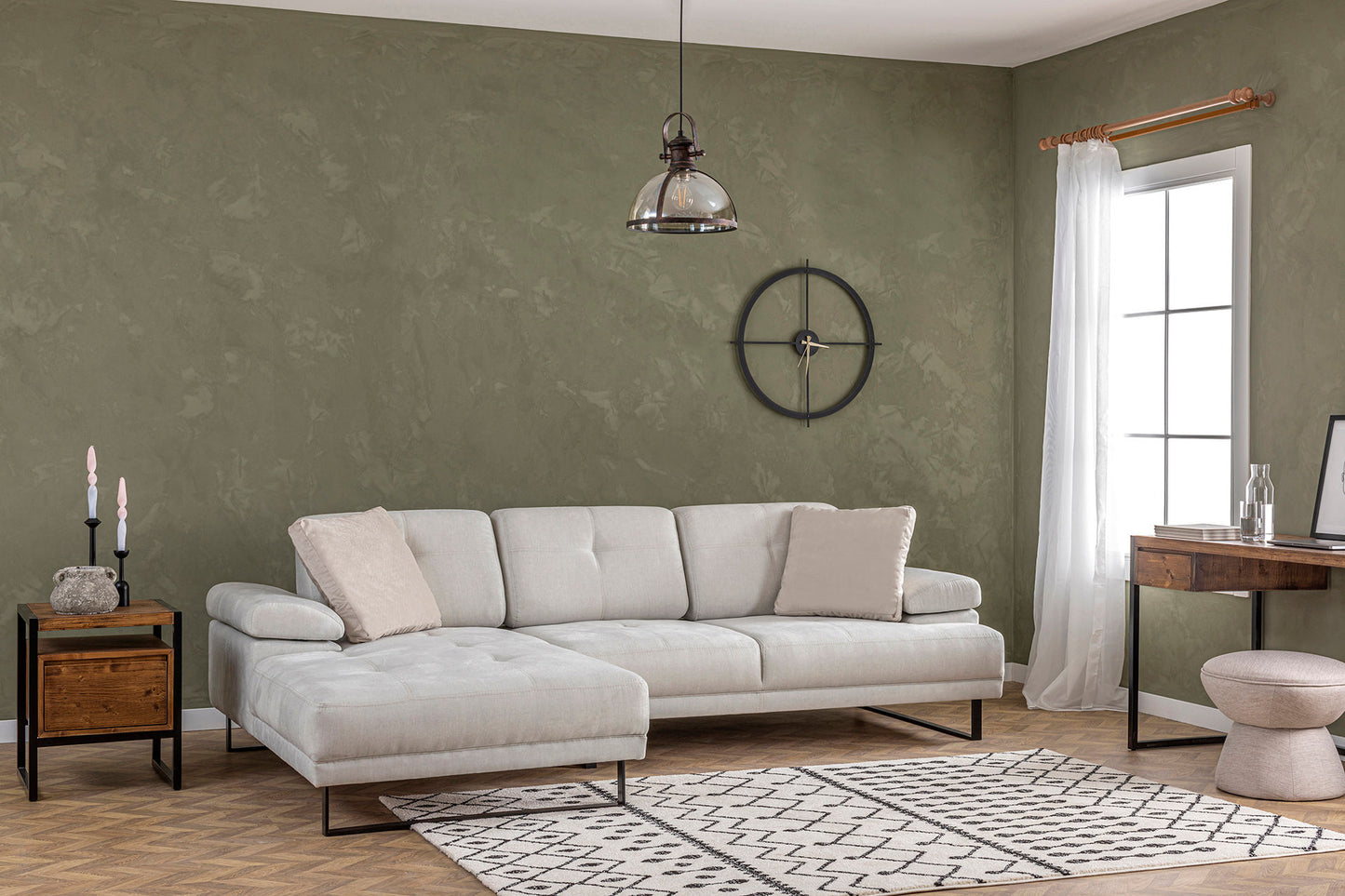 Kutna garnitura, Bež, Mustang Small Left - Beige