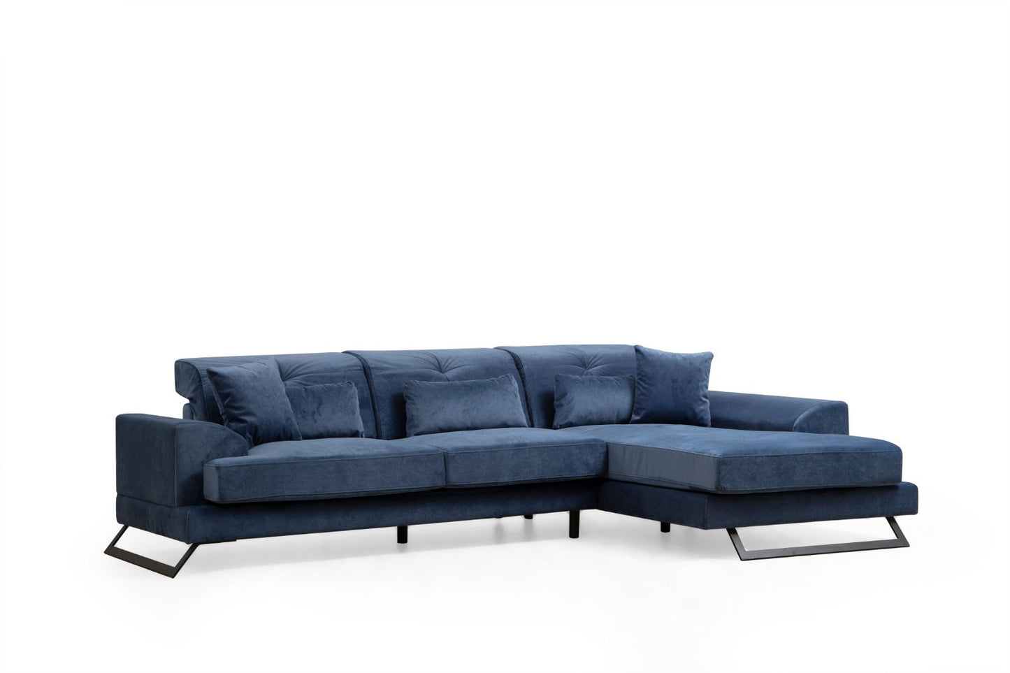 Kutna garnitura, Mornarsko plava, Frido Right (L3+Chl) - Navy Blue