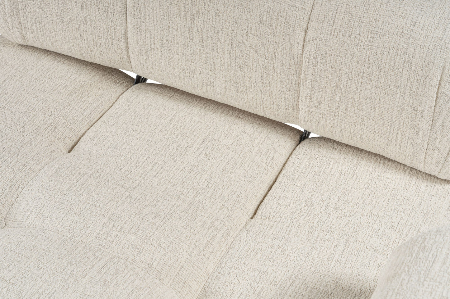 Kutna garnitura Doblo 3 Seater with Pouffe ( L1-O1-1R-Pouffe) - Cream
