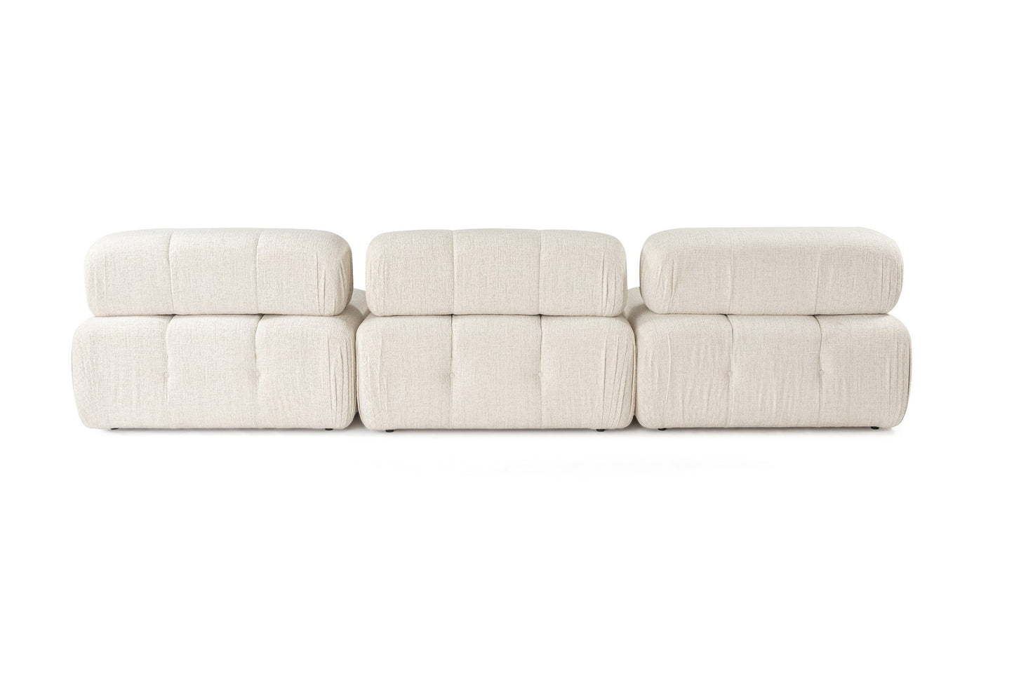Kutna garnitura Doblo 3 Seater with Pouffe ( L1-O1-1R-Pouffe) - Cream